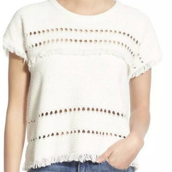 Madewell Short Sleeve Fringe Sweater S - Picture 6 of 6